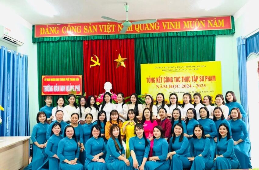  Trường mầm non Quảng Phú tổ chức tổng kết- chia tay giáo sinh thực tập